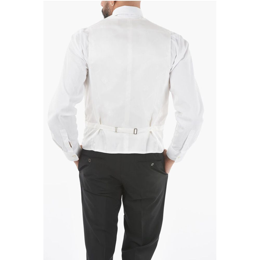 Corneliani Silk ACADEMY CERIMONIA Bouble Breasted Vest with Back Half-B