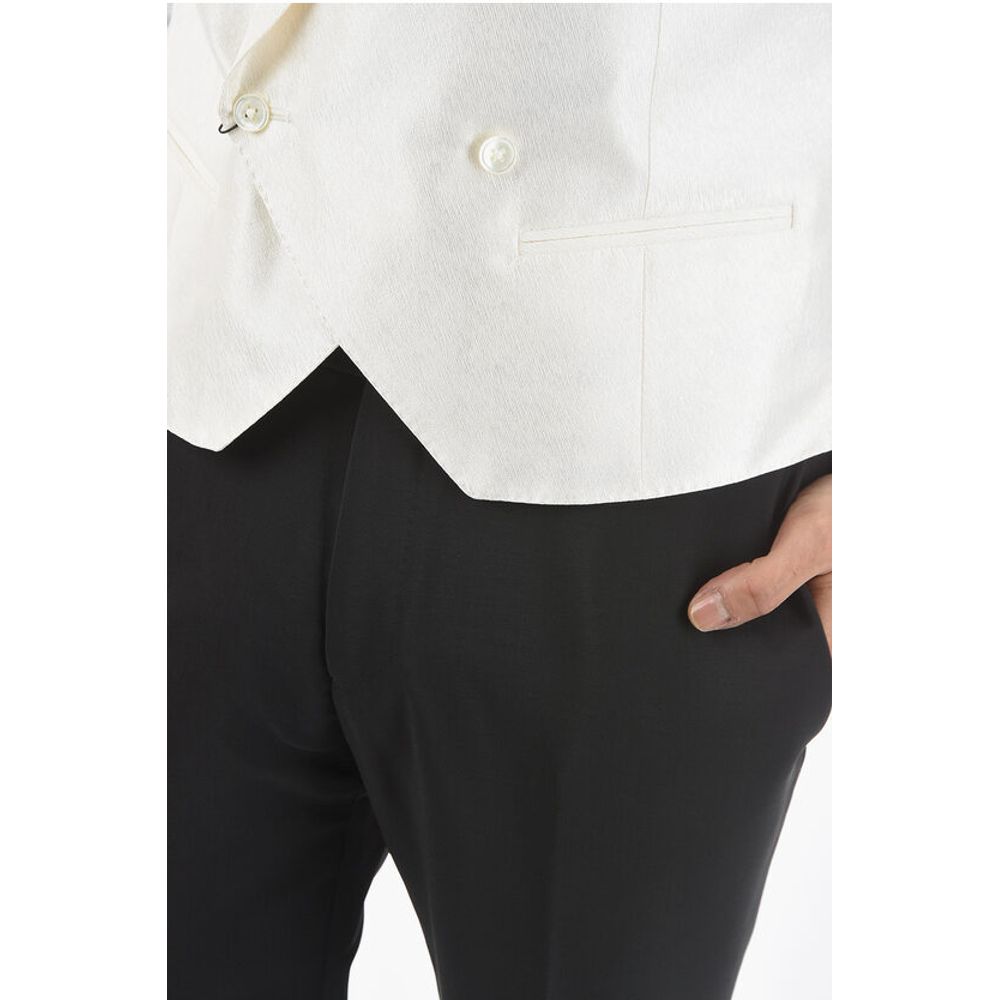 Corneliani Silk ACADEMY CERIMONIA Bouble Breasted Vest with Back Half-B