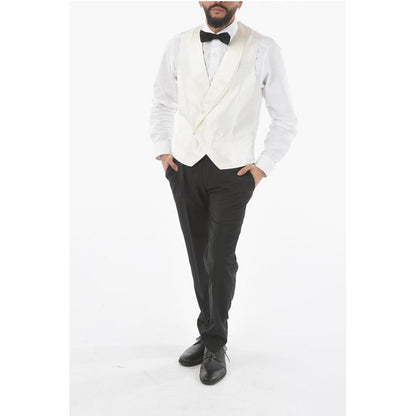 Corneliani Silk ACADEMY CERIMONIA Bouble Breasted Vest with Back Half-B