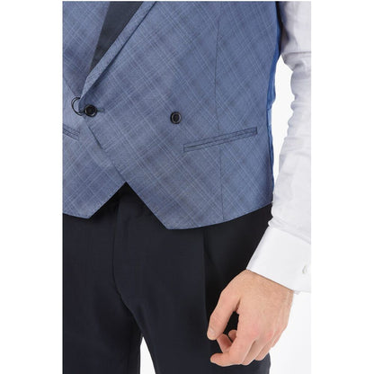 Corneliani Checked Silk ACADEMY CERIMONIA Double Breasted Waistcoat