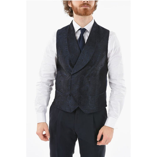 Corneliani CC COLLECTION Embroidered CERIM. RESET Waistcoat with Hidden