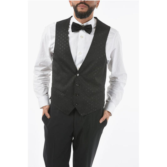 Corneliani CC COLLECTION All-Over Glitter 4-Buttons CERIM RESET Vest