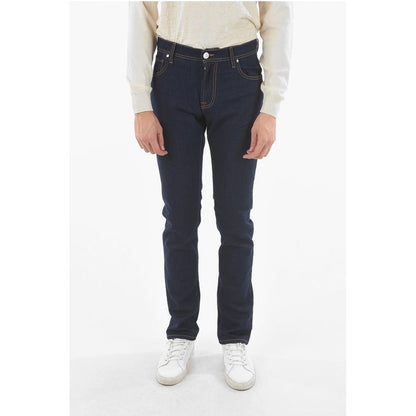 Corneliani ID 5 Pocket Visible Stitching Slim Fit Denims
