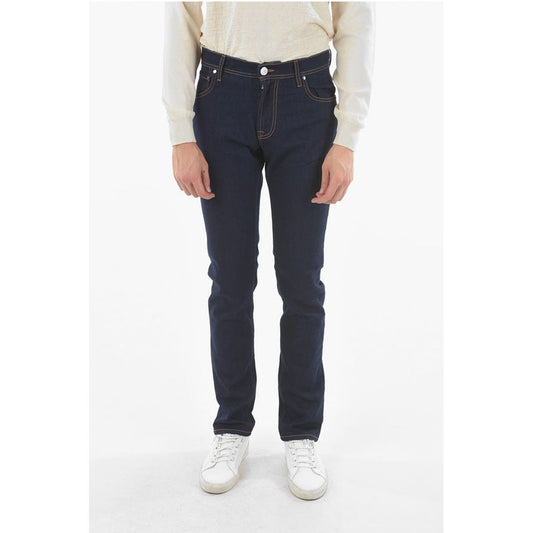 Corneliani ID 5 Pocket Visible Stitching Slim Fit Denims