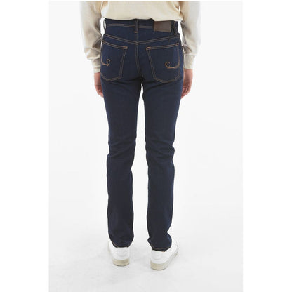 Corneliani ID 5 Pocket Visible Stitching Slim Fit Denims