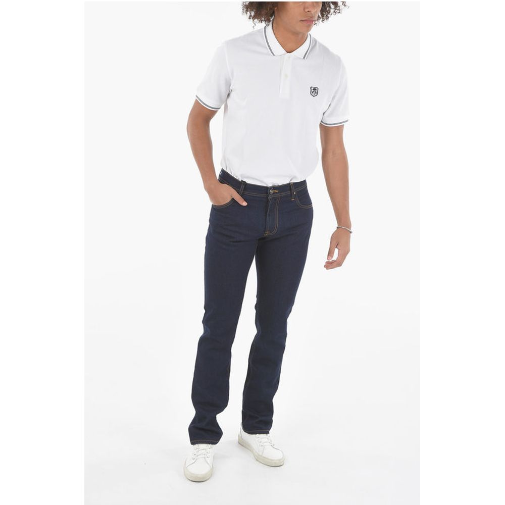 Corneliani ID LUXURY DENIM Dark Wash Slim Fit Denims with Belt Loops