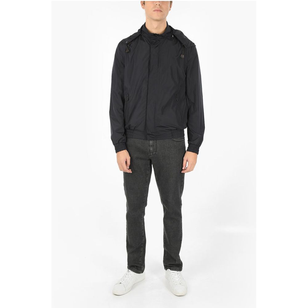 Corneliani CC COLLECTION Windbreaker Jacket with Removable Hood and Hid