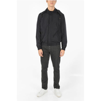 Corneliani CC COLLECTION Windbreaker Jacket with Removable Hood and Hid