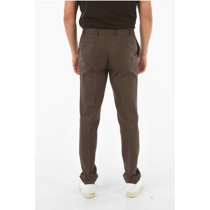 Corneliani CC COLLECTION Virgin Wool REWARD Chino Pants with Houndstoot