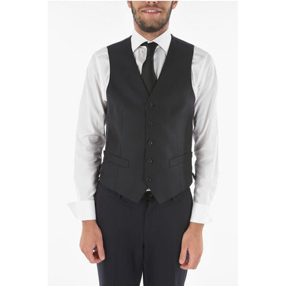 Corneliani CC COLLECTION Virgin Wool REFINED Vest with 5-button Closure