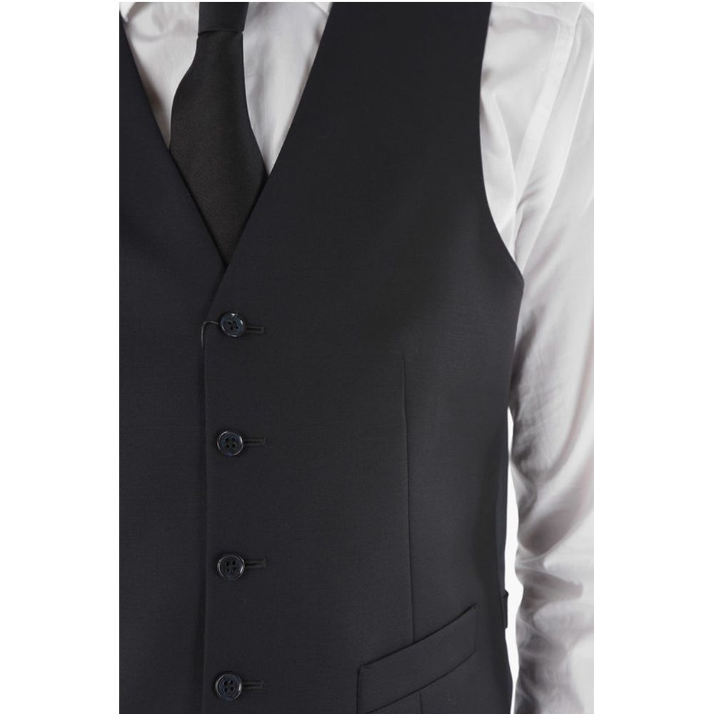 Corneliani CC COLLECTION Virgin Wool REFINED Vest with 5-button Closure