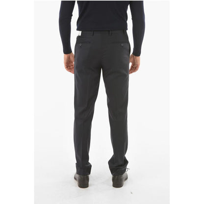Corneliani virgin wool LEADER Mid-rise waist plain hem trousers