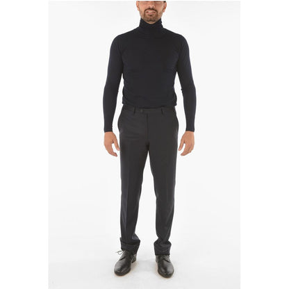 Corneliani virgin wool LEADER Mid-rise waist plain hem trousers