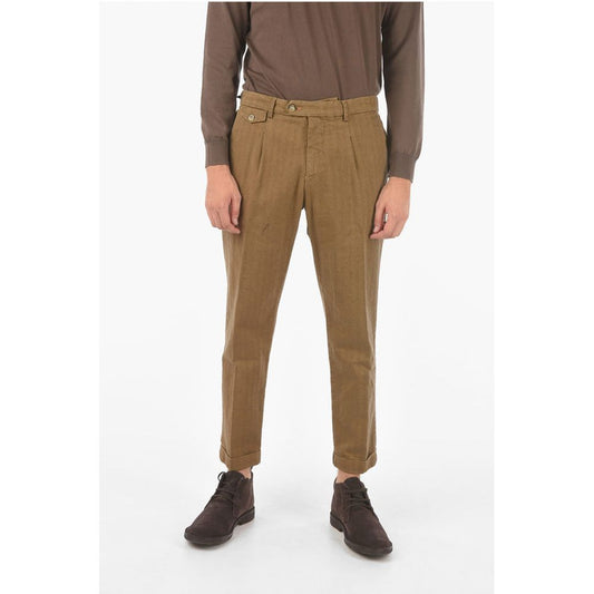 Cruna herringbone patterned single pleat RAVAL1P.S pants