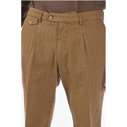 Cruna herringbone patterned single pleat RAVAL1P.S pants