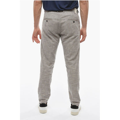Cruna Houndstooth Motif RAVAL Single Pleat Pants with Breast Pocke