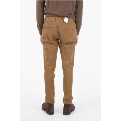 Cruna Herringbone RAVAL1P.L.603 Single Pleated Chino Pants