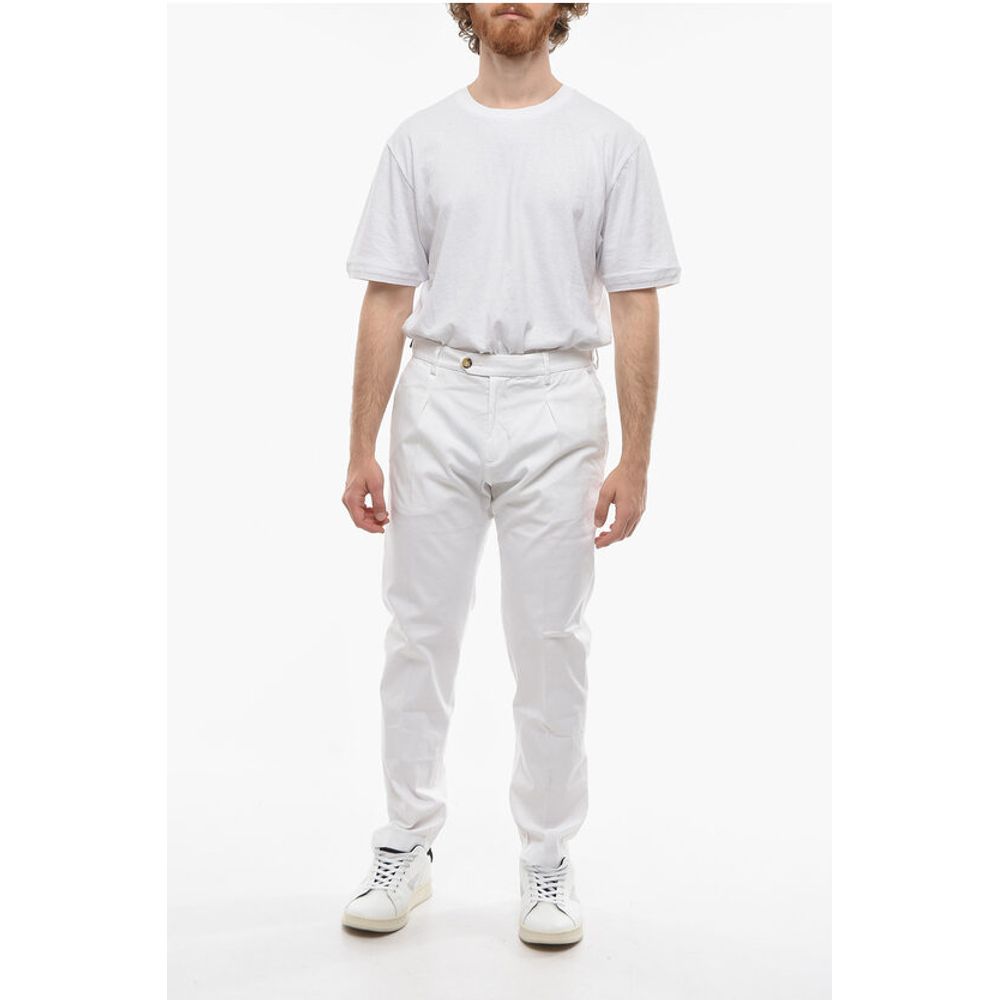 Cruna Stretch Cotton RAVAL Single-Pleat Pants