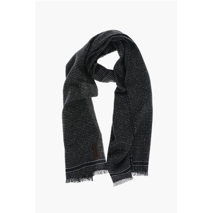 Ermenegildo Zegna Houndstooth Scarf with Fringes