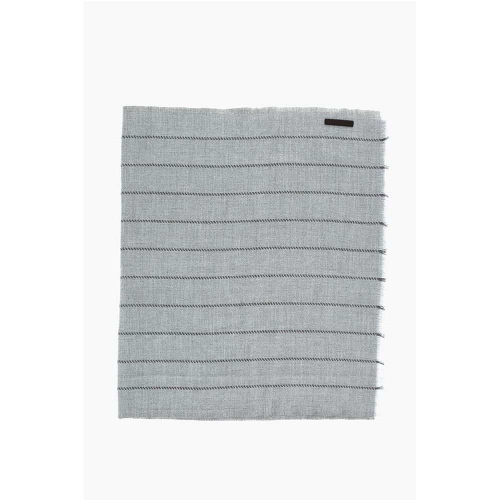Ermenegildo Zegna Solid Color Scarf with Fringes