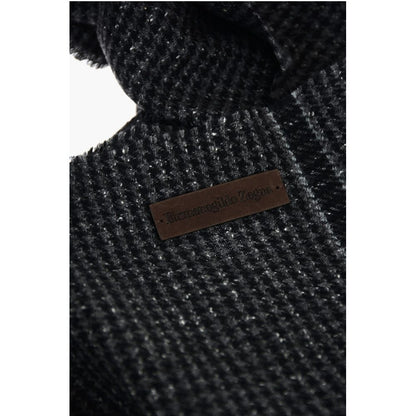 Ermenegildo Zegna Houndstooth Scarf with Fringes