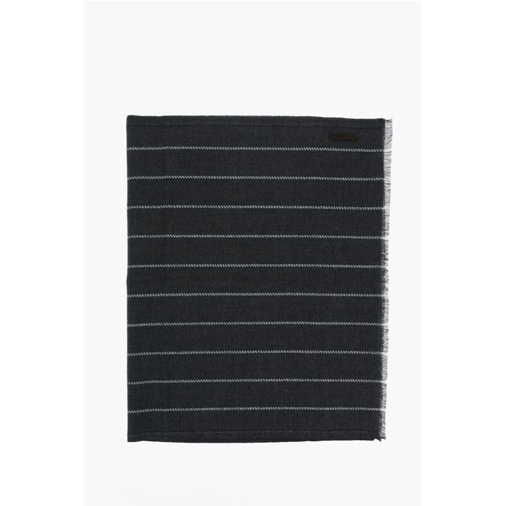 Ermenegildo Zegna Solid Color Scarf with Fringes
