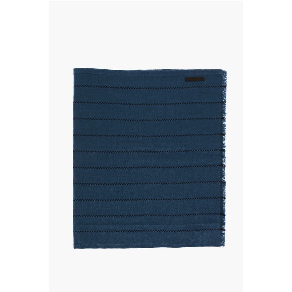 Ermenegildo Zegna Solid Color Scarf with Fringes