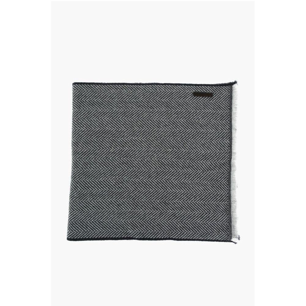 Ermenegildo Zegna herringbone patterned cashmere scarf