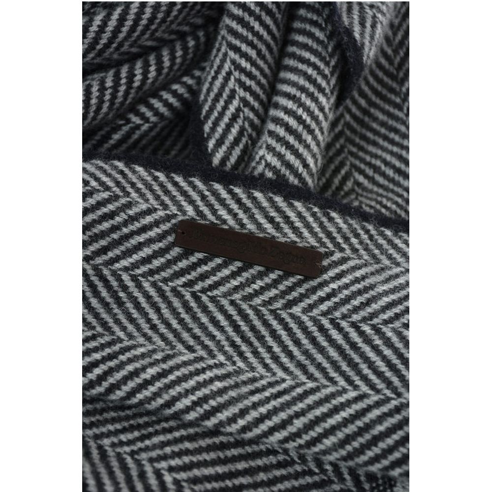 Ermenegildo Zegna herringbone patterned cashmere scarf