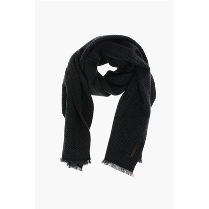 Ermenegildo Zegna herringbone patterned cashmere scarf