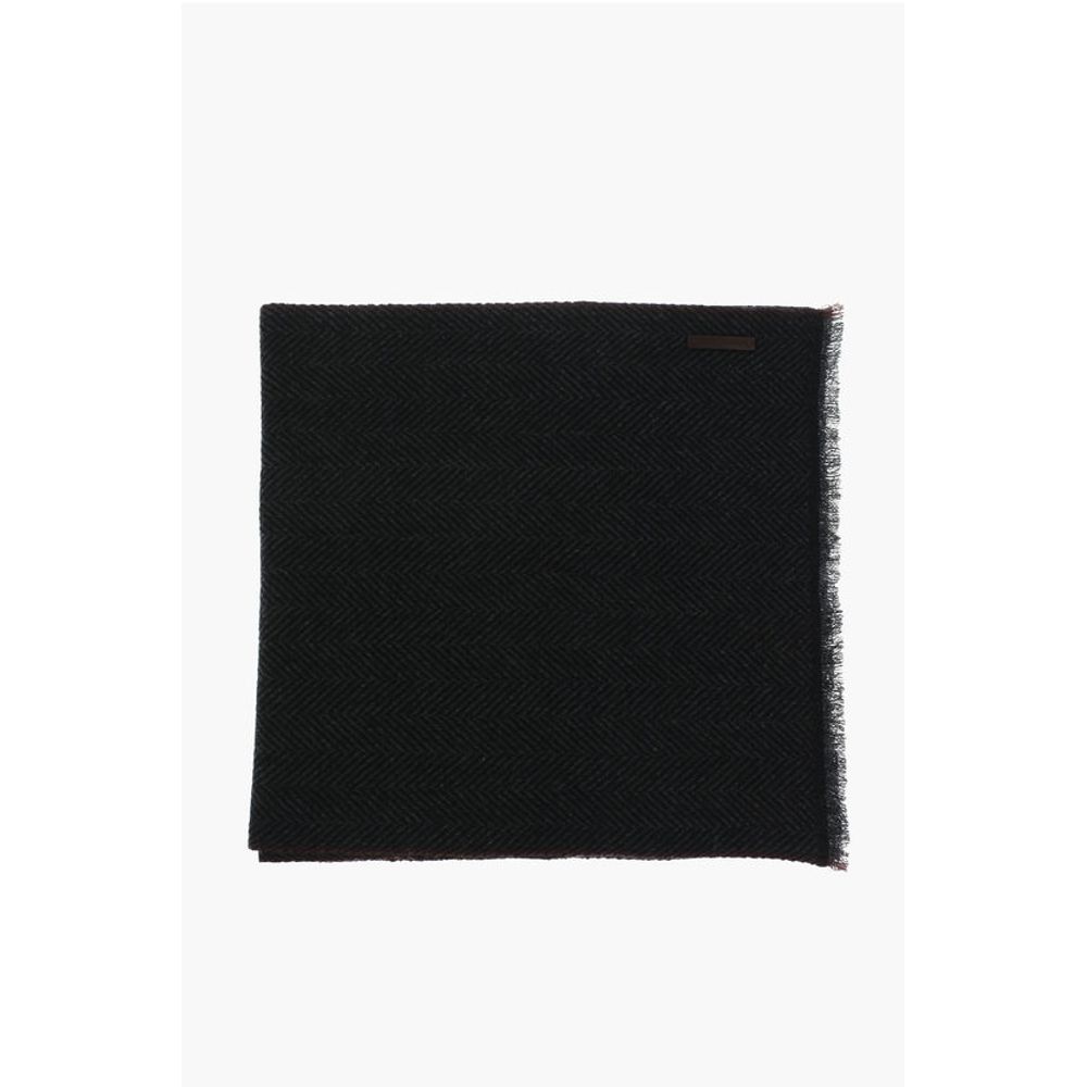 Ermenegildo Zegna herringbone patterned cashmere scarf