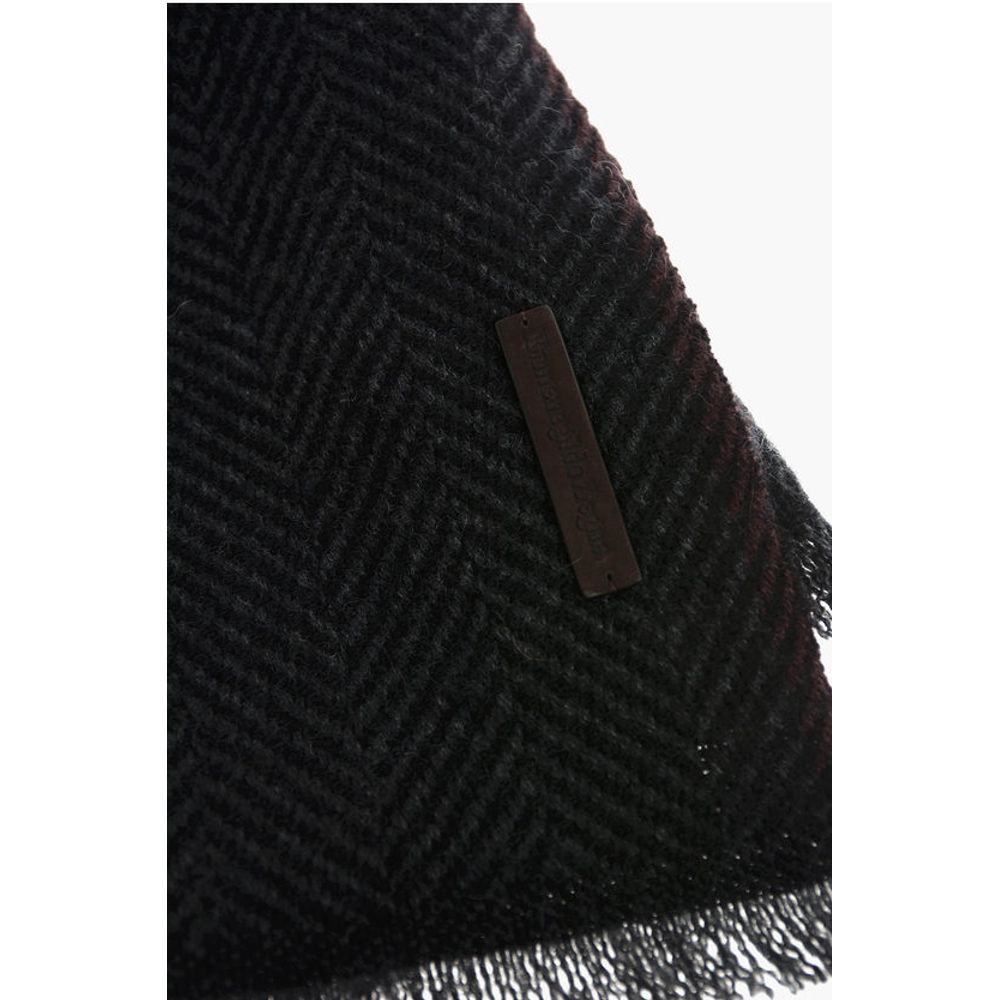 Ermenegildo Zegna herringbone patterned cashmere scarf