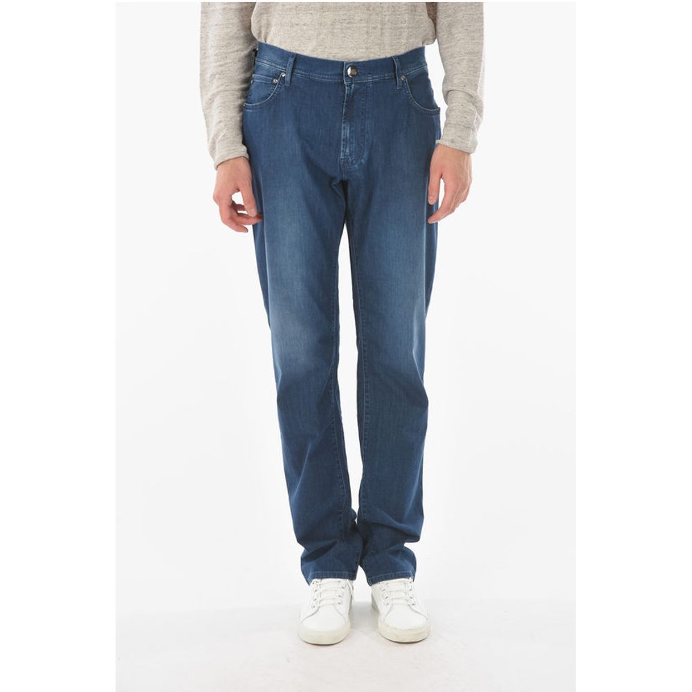 Corneliani ID LUXURY DENIM 5-pocket Mid-wash Jeans 20cm