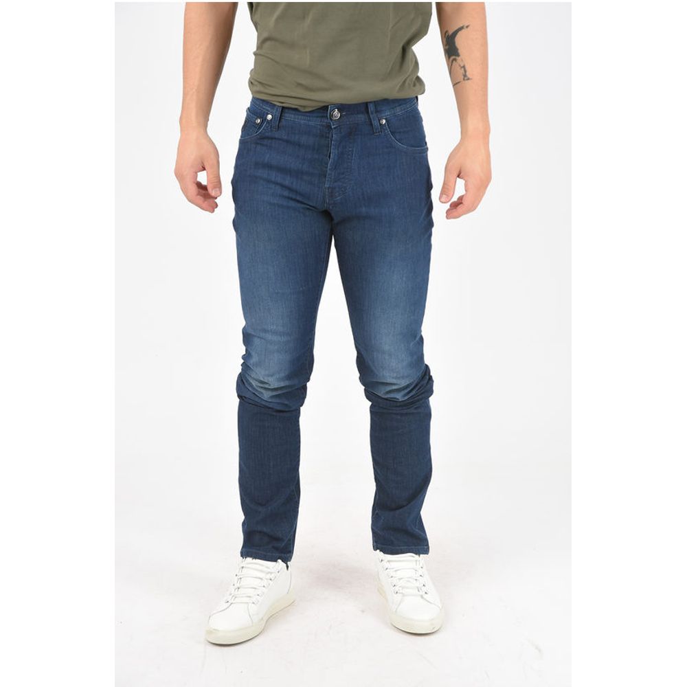 Corneliani ID LUXURY DENIM Dark-washed Jeans with 5 Pockets 17cm