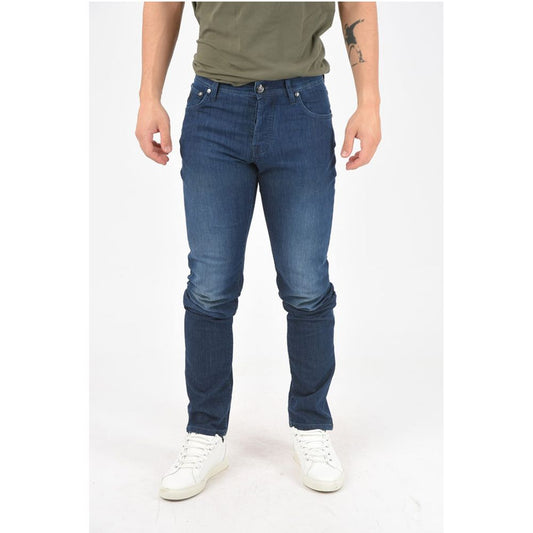 Corneliani ID LUXURY DENIM Dark-washed Jeans with 5 Pockets 17cm