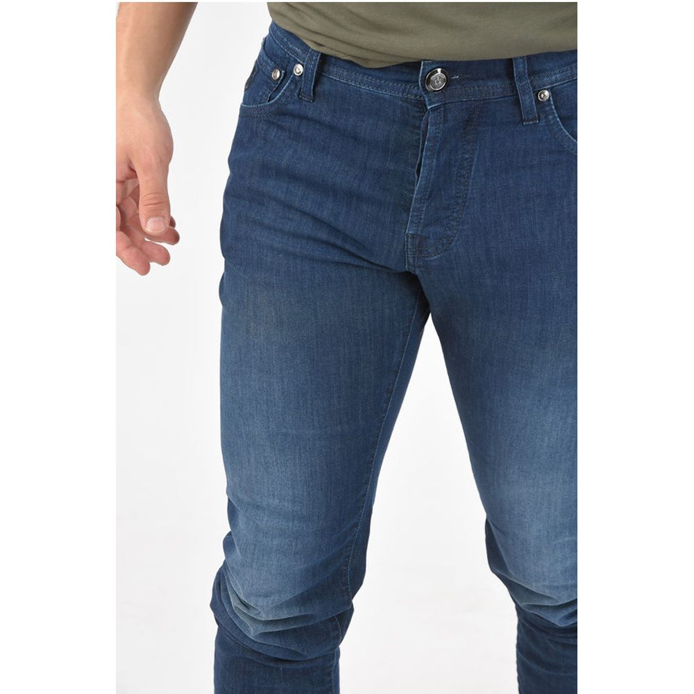 Corneliani ID LUXURY DENIM Dark-washed Jeans with 5 Pockets 17cm