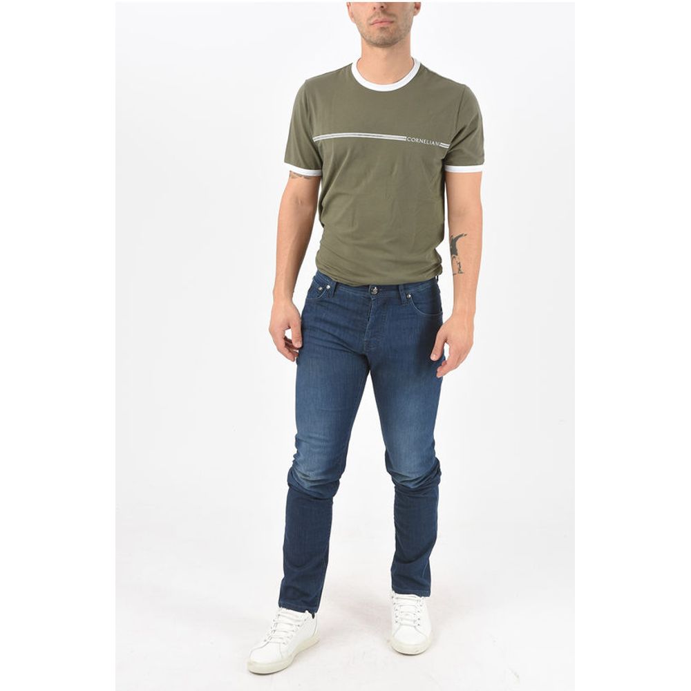 Corneliani ID LUXURY DENIM Dark-washed Jeans with 5 Pockets 17cm