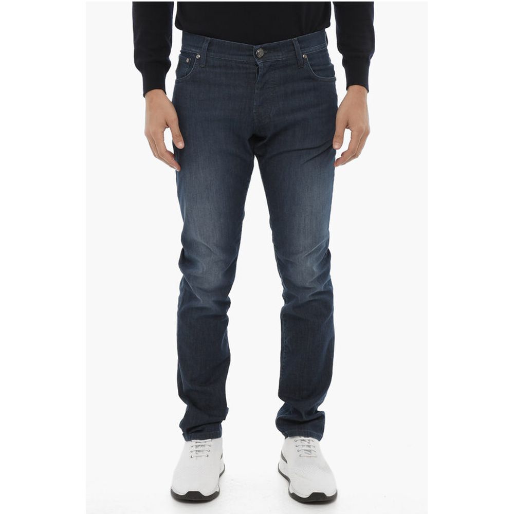 Corneliani ID LUXURY DENIM Dark-washed Jeans with 5 Pockets 17cm