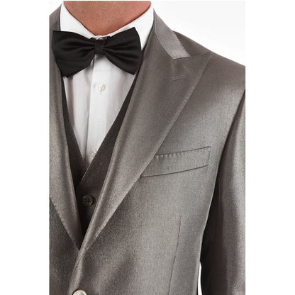 Corneliani Lurex 3-piece Waistcoat Suit with Peak Lapel