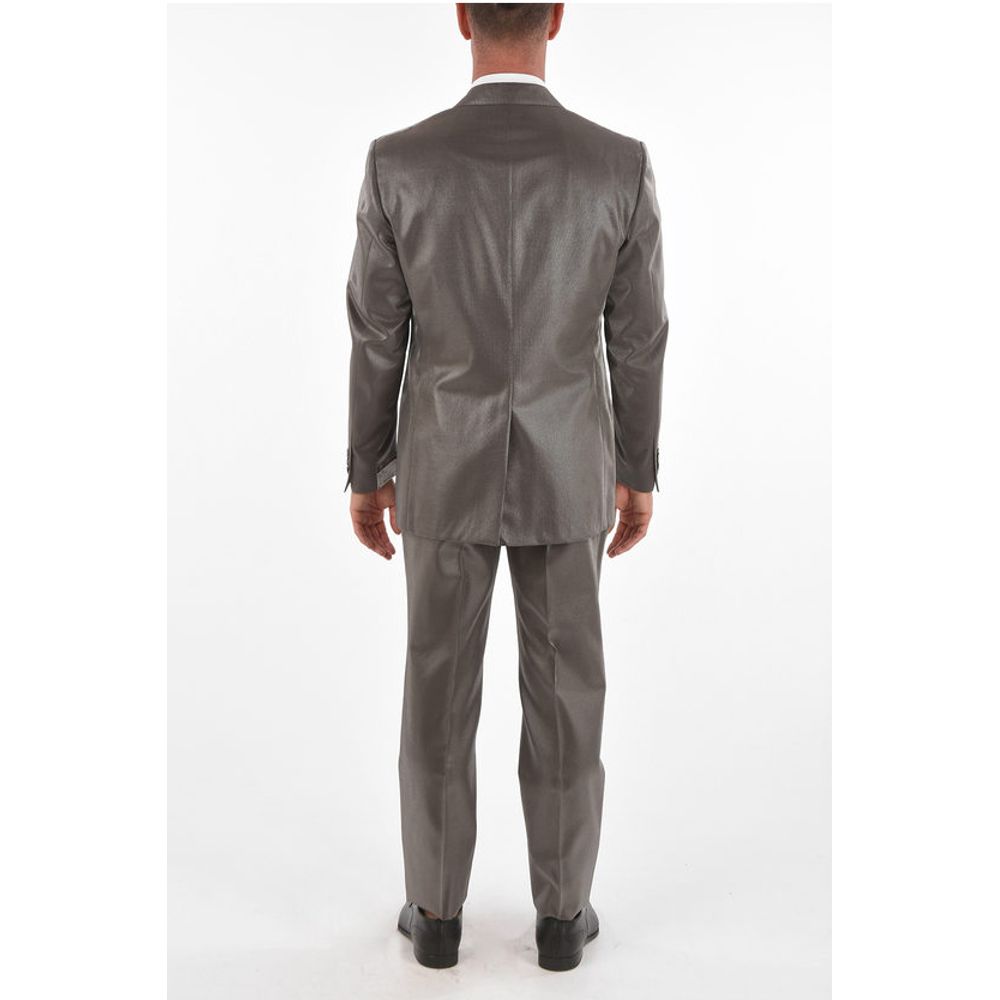 Corneliani Lurex 3-piece Waistcoat Suit with Peak Lapel