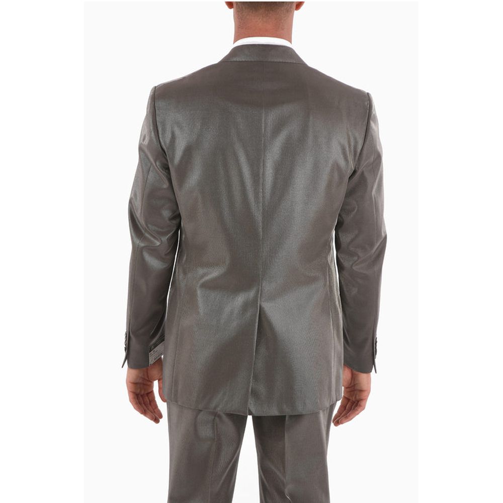 Corneliani Lurex 3-piece Waistcoat Suit with Peak Lapel