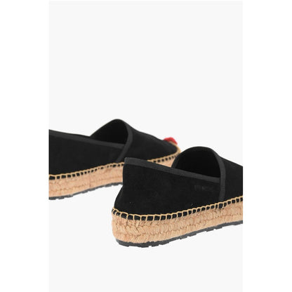 Moschino LOVE Suede Split Leather Platform Espadrilles with Heart Emd