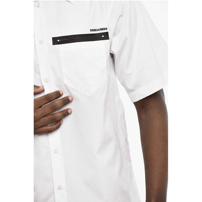 Dsquared² popeline spread collar shirt with breast pocket