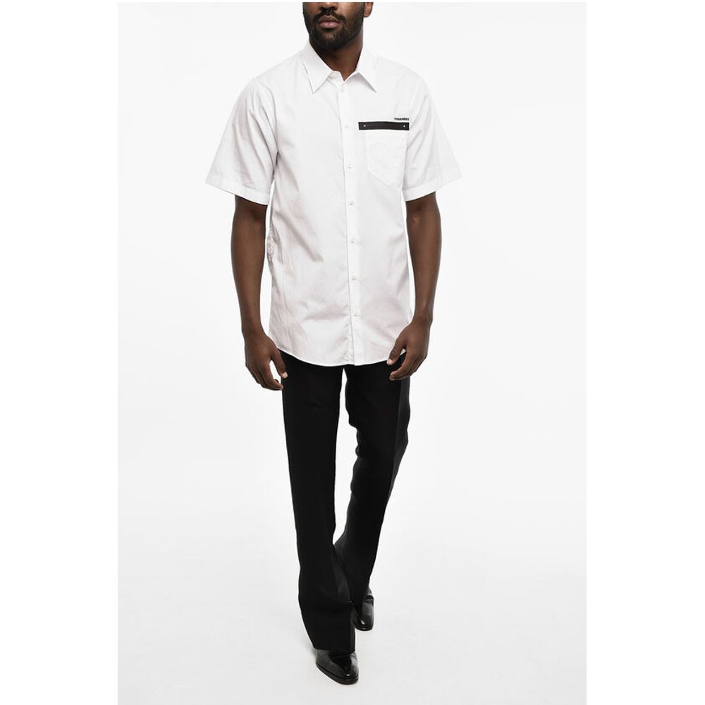 Dsquared² popeline spread collar shirt with breast pocket