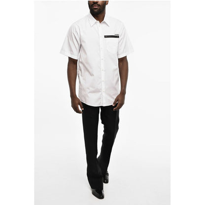 Dsquared² popeline spread collar shirt with breast pocket