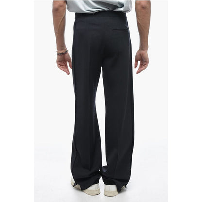 Jil Sander Virgin Wool LUIGI Palazzo Pants with Ankle Button