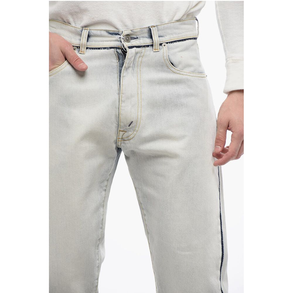 Maison Margiela MM1 Cotton Slim Fit Denims with Contrasting Details 17cm