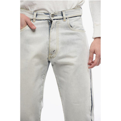 Maison Margiela MM1 Cotton Slim Fit Denims with Contrasting Details 17cm