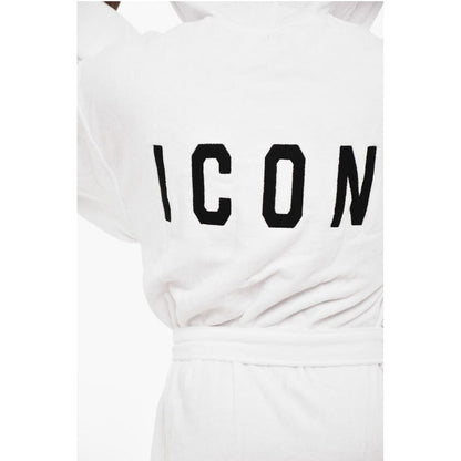 Dsquared² Terry Cottton Bathrobe with Belt and Embroidery Logo