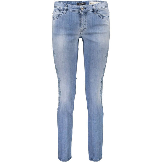 Голубые джинсы с вышивкой Just Cavalli Chic